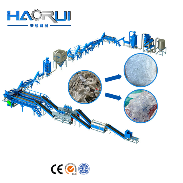 Waslijn voor PET-flessen op bladniveau